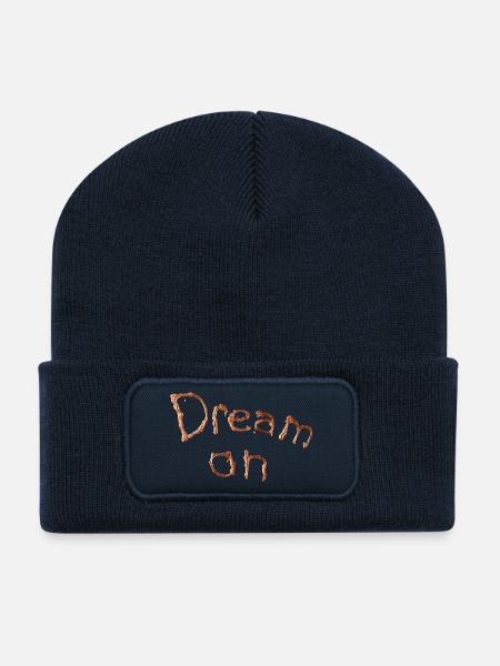 Rêve sur une œuvre en cuivre - Beanie recyclé à patch - bleu marine