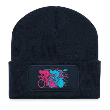 Vélo de route Vélo Vélo Sport Vélo VTT - Beanie recyclé à patch - bleu marine - Devant
