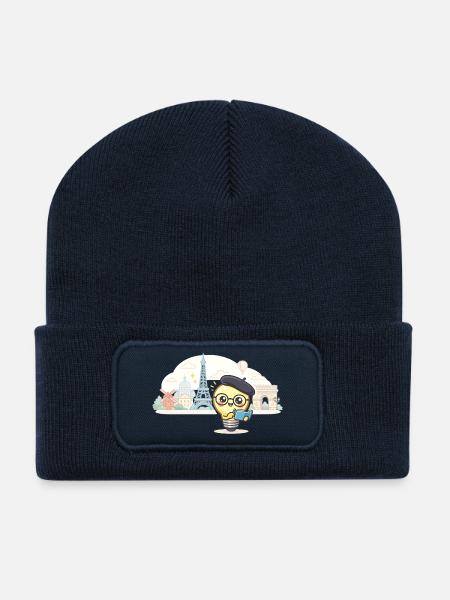 Parisian Lightbulb Scholar - Recycled Patch Beanie - french navy