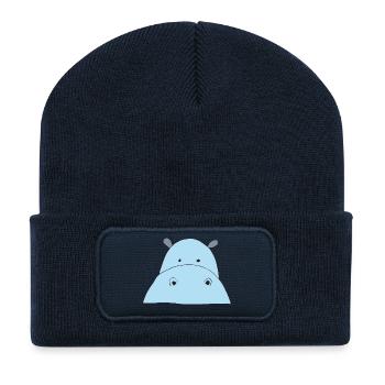 Blue Hippo Eye-catcher - Recycled Patch Beanie - french navy - Front