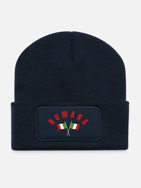 Numana Crossed Italian Flags - Recycled Patch Beanie - french navy