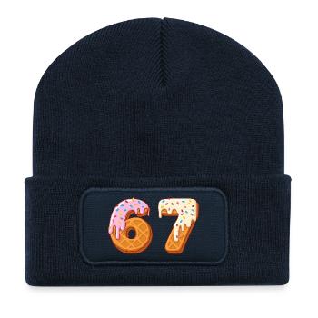 67 - Siebenundsechzig Nummer 67 Waffle Ic-e Cream Six - Recycelte Patch Beanie - French Navy - Vorne