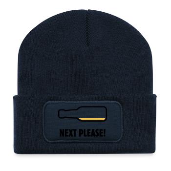 Next Please! (Bier / Bierchen / POS 2C) - Recycelte Patch Beanie - French Navy - Vorne
