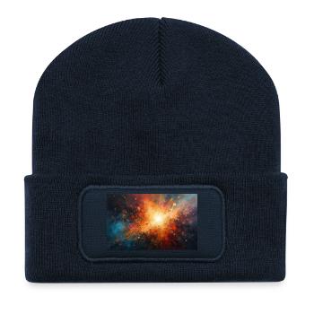 Explosion de la nébuleuse à explosion cosmique - Beanie recyclé à patch - bleu marine - Devant