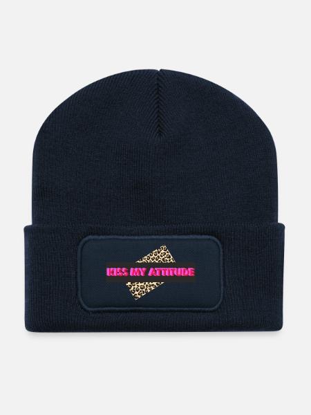 Kiss My Attitude - Recycelte Patch Beanie - French Navy