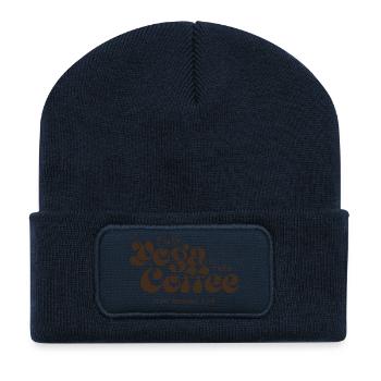 Yoga zuerst, Kaffee danach - Recycelte Patch Beanie - French Navy - Vorne