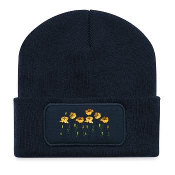 Blumen - Recycelte Patch Beanie - French Navy - Vorne