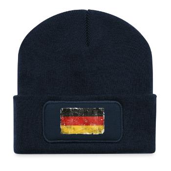 Grunge German Flag Vintage - Recycled Patch Beanie - french navy - Front
