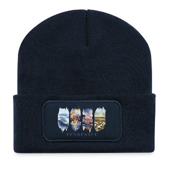 Tennessee Travel – Smoky Mountains & Music City - Recycelte Patch Beanie - French Navy - Vorne