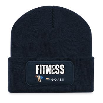 Fitness Goals: Pushups & Determination - Recycled Patch Beanie - french navy - Front