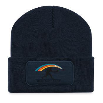 Dritter Shot Drop Badminton Silhouette - Recycelte Patch Beanie - French Navy - Vorne