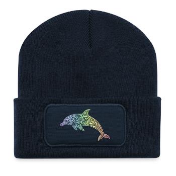 Dauphin - Beanie recyclé à patch - bleu marine - Devant