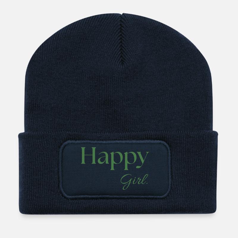 Happy Girl. - Recycelte Patch Beanie - French Navy