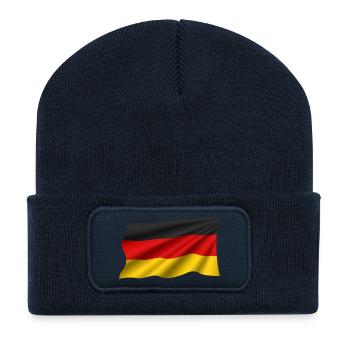 Drapeau allemand – Flottement - Beanie recyclé à patch - bleu marine - Devant