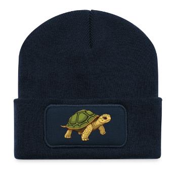 Don de la Tortue Verte - Beanie recyclé à patch - bleu marine - Devant