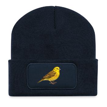 Oiseau à marteau-jaune - Beanie recyclé à patch - bleu marine - Devant