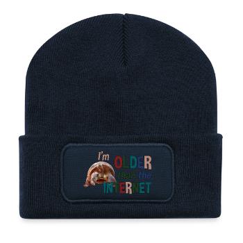 I’m older than the Internet - Schildkröte - Recycelte Patch Beanie - French Navy - Vorne