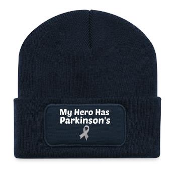 Mein Held hat Parkinson - Recycelte Patch Beanie - French Navy - Vorne
