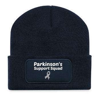Parkinson-Unterstützungstrupp - Recycelte Patch Beanie - French Navy - Vorne