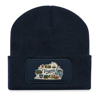 Virginia Old Dominion State Vintage-Aufkleber - Recycelte Patch Beanie - French Navy - Vorne