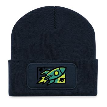 Rakete Graffiti Grafik - Recycelte Patch Beanie - French Navy - Vorne