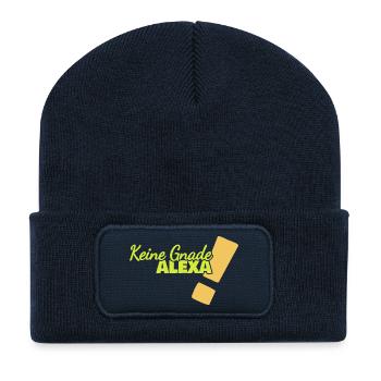 Spruch Alexa - Recycelte Patch Beanie - French Navy - Vorne