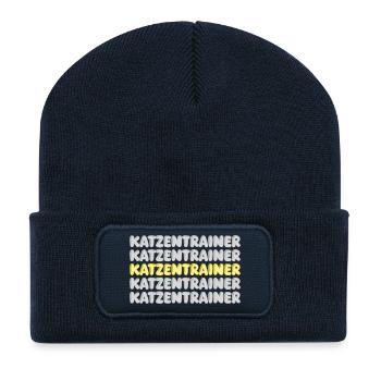 Beruf Katzentrainer - Recycelte Patch Beanie - French Navy - Vorne