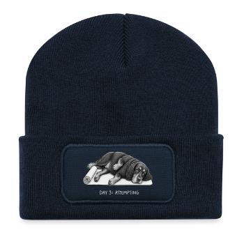 Gordon Setter Yoga Dog Day 3 Attempting - Recycled Patch Beanie - french navy - Front