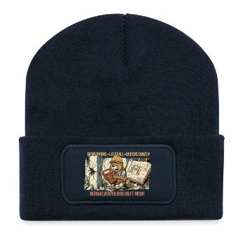 Statiker Spruch T-Shirt Bewehrung Bauingenieur - Recycelte Patch Beanie - French Navy - Vorne