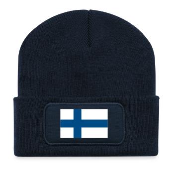 Finnland - Recycelte Patch Beanie - French Navy - Vorne