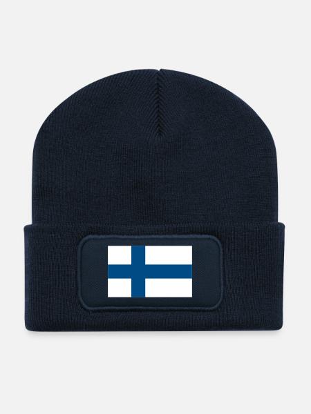 Finnland - Recycelte Patch Beanie - French Navy