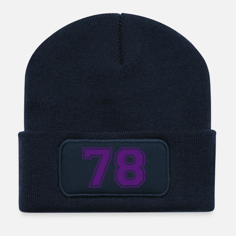 78 - Beanie recyclé à patch - bleu marine