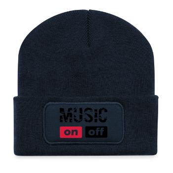 musique - Beanie recyclé à patch - bleu marine - Devant
