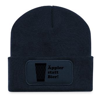 Äppler statt Bier - Recycelte Patch Beanie - French Navy - Vorne