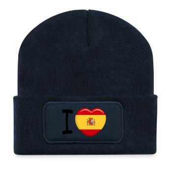 I love Espana - Beanie recyclé à patch - bleu marine - Devant