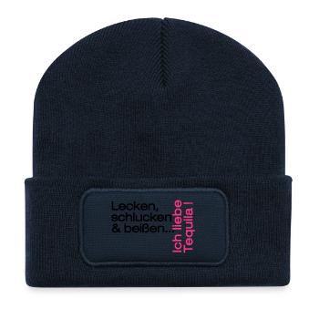 tequilla - Recycelte Patch Beanie - French Navy - Vorne