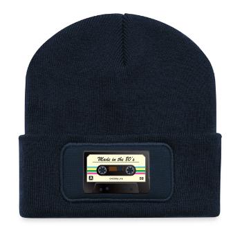Made in the 80's - Recycled Patch Beanie - french navy - Front