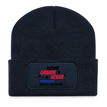 future grande soeur veuillez patienter - Beanie recyclé à patch - bleu marine - Devant