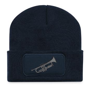 Cuivres trompette 2 - Beanie recyclé à patch - bleu marine - Devant