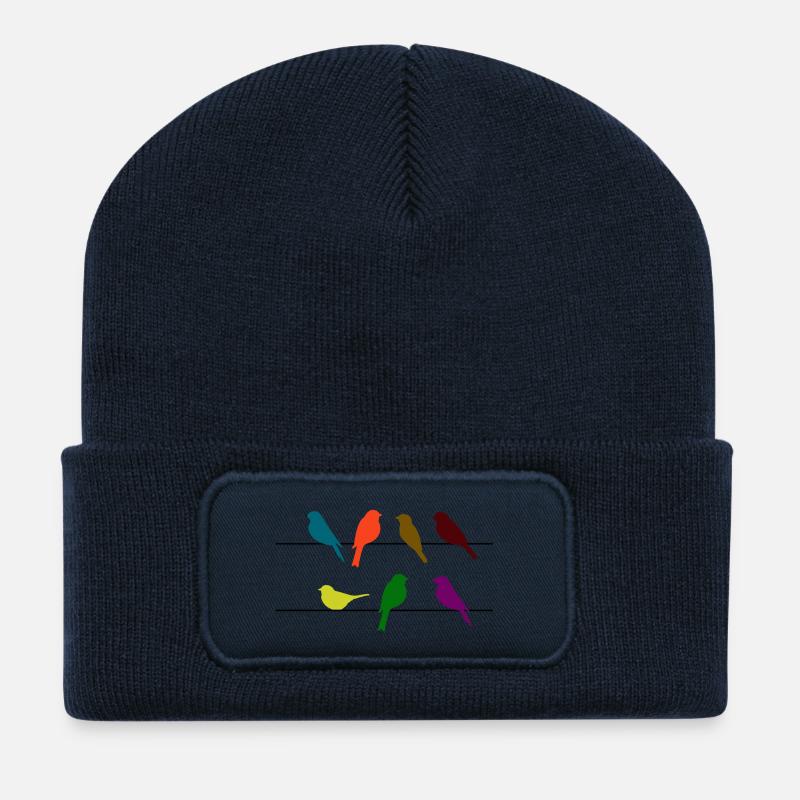 Schwalben Vögel - Recycelte Patch Beanie - French Navy
