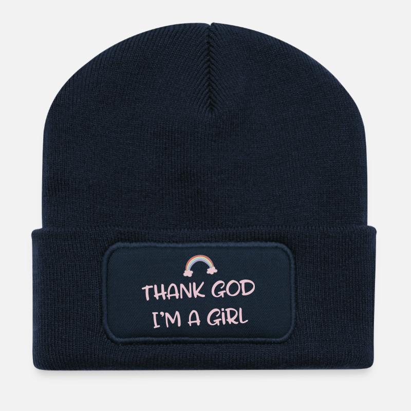 Lustiger Spruch - Recycelte Patch Beanie - French Navy