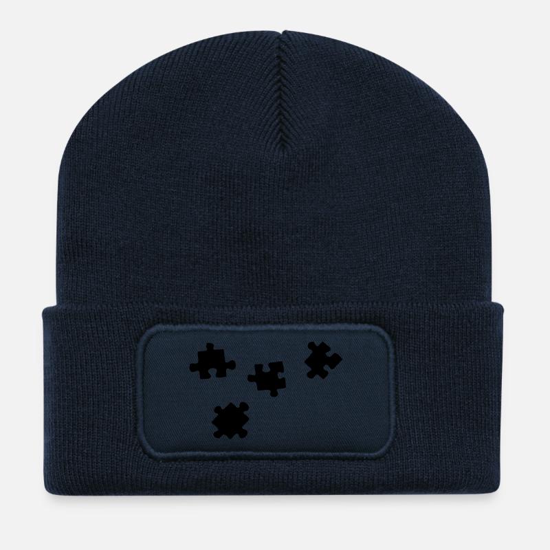 puzzelteile - Recycelte Patch Beanie - French Navy
