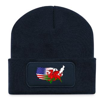 American Welsh Flag - Recycled Patch Beanie - french navy - Front