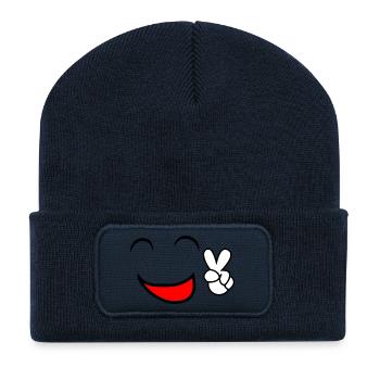 Comic-3 - Recycelte Patch Beanie - French Navy - Vorne