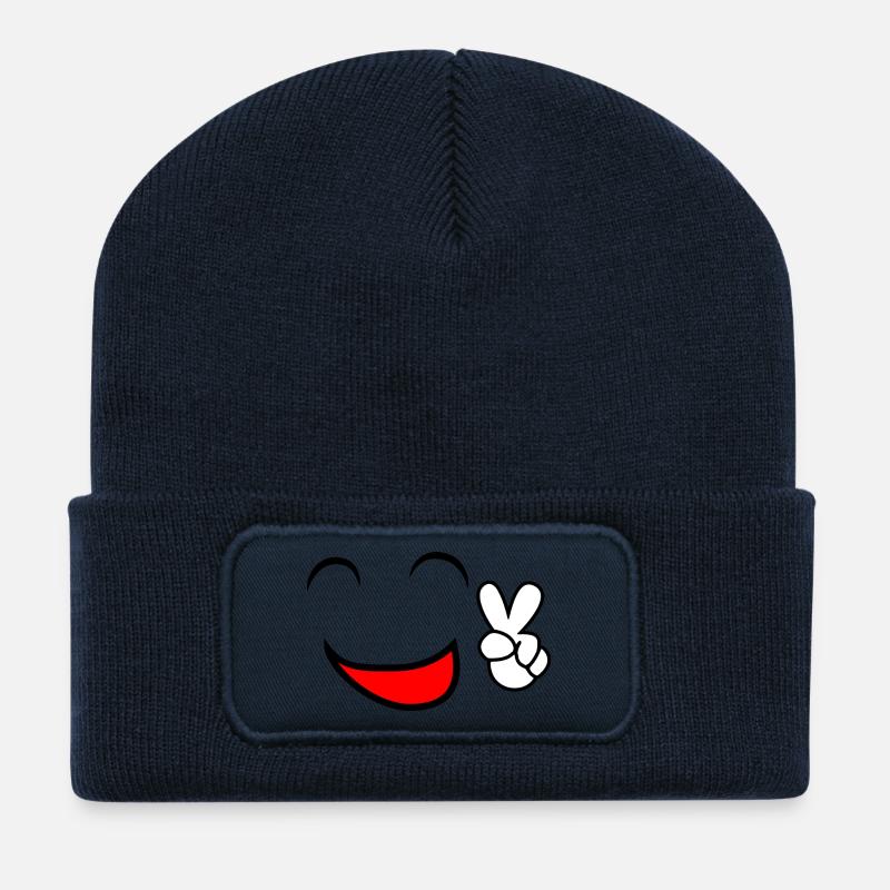 comic - Recycelte Patch Beanie - French Navy