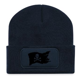 Pirate Flag Skull Pirate - Recycled Patch Beanie - french navy - Front