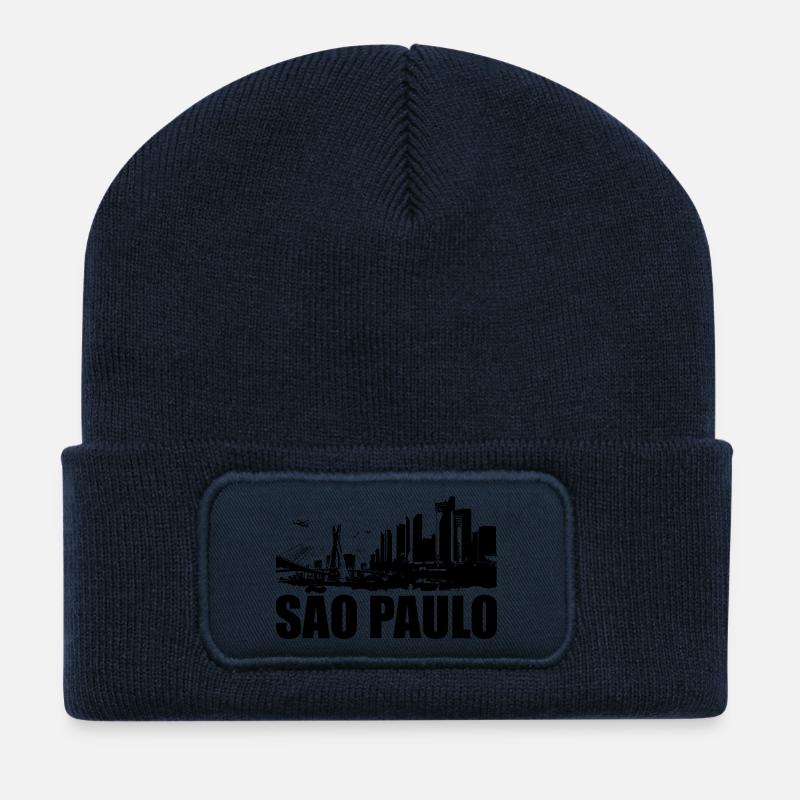 Sao-Paulo-Skyline - Recycelte Patch Beanie - French Navy