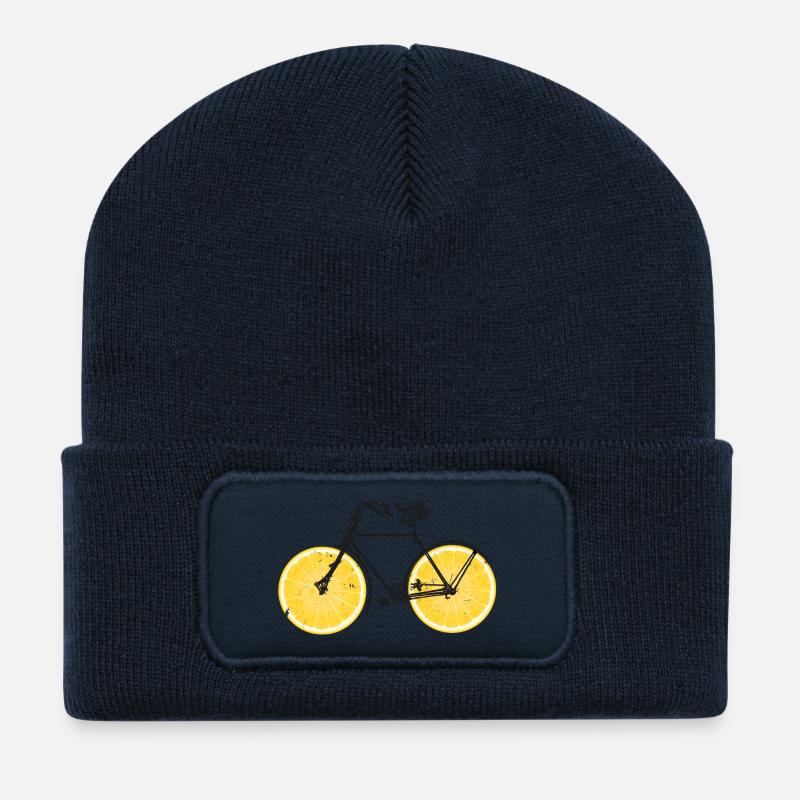 Fahrrad Orangen Zitronen - Recycelte Patch Beanie - French Navy