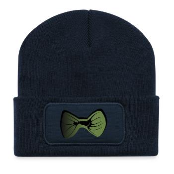 noeud papillon 2604 i - Beanie recyclé à patch - bleu marine - Devant