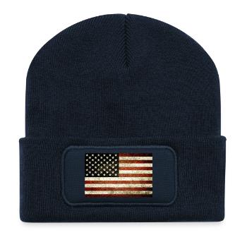 USA flag banner flag flag oldstyle - Recycled Patch Beanie - french navy - Front